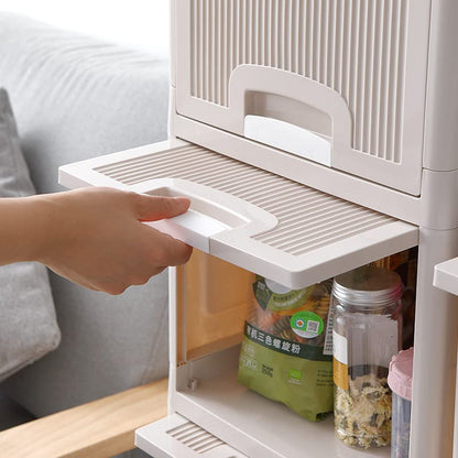 Lining foldable cabinet for kitchen essentials/clothes/toys