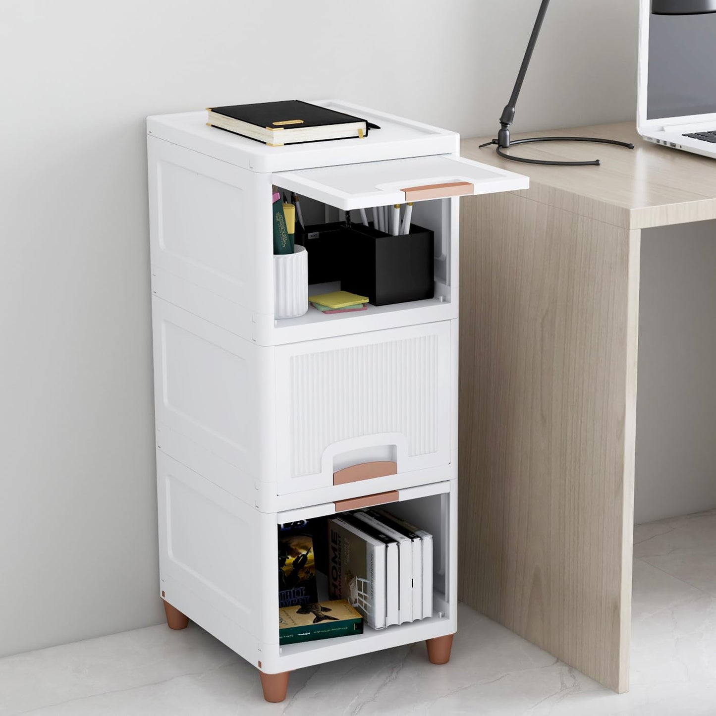 Lining foldable cabinet for kitchen essentials/clothes/toys