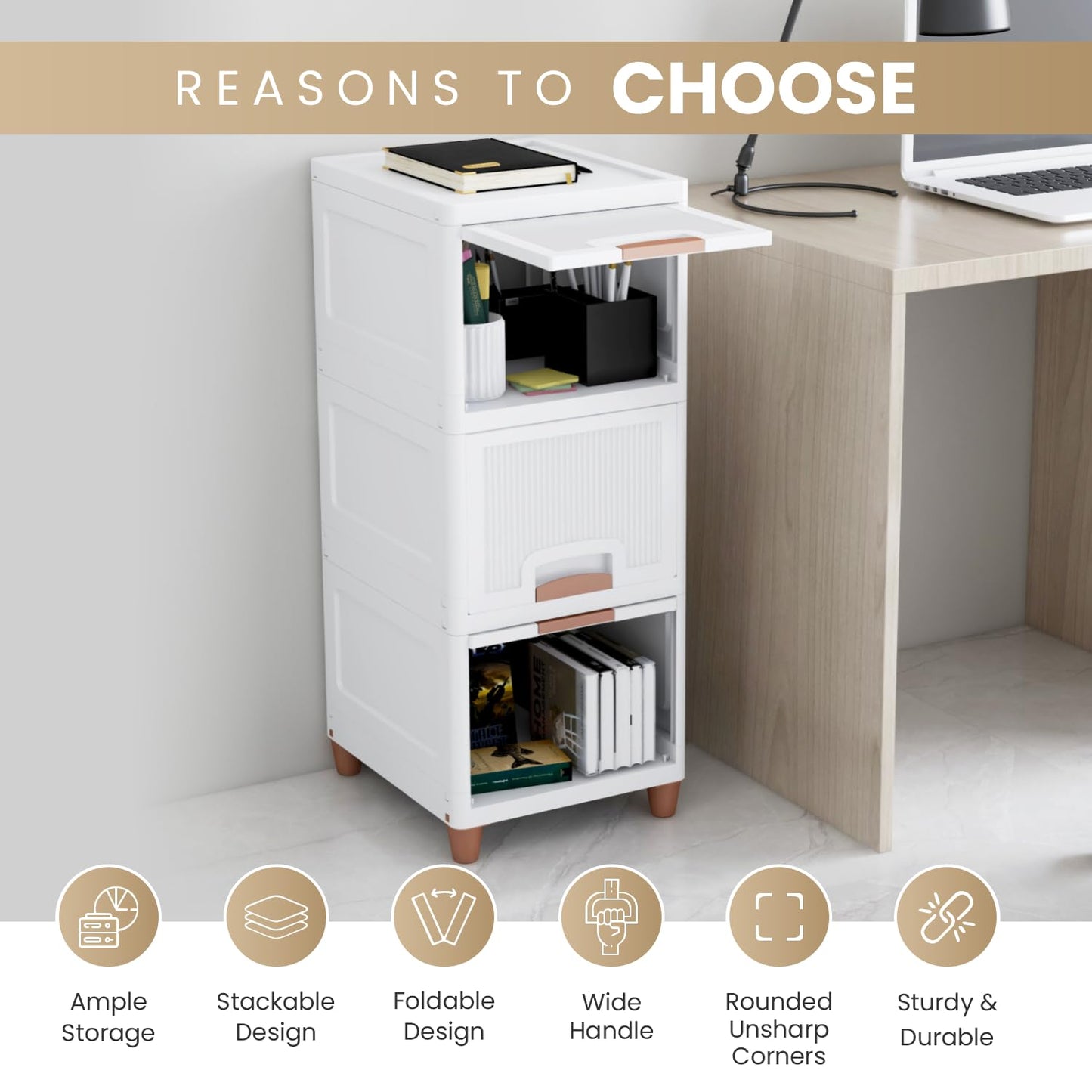 Lining foldable cabinet for kitchen essentials/clothes/toys