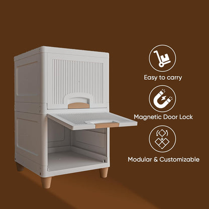 Lining foldable cabinet for kitchen essentials/clothes/toys