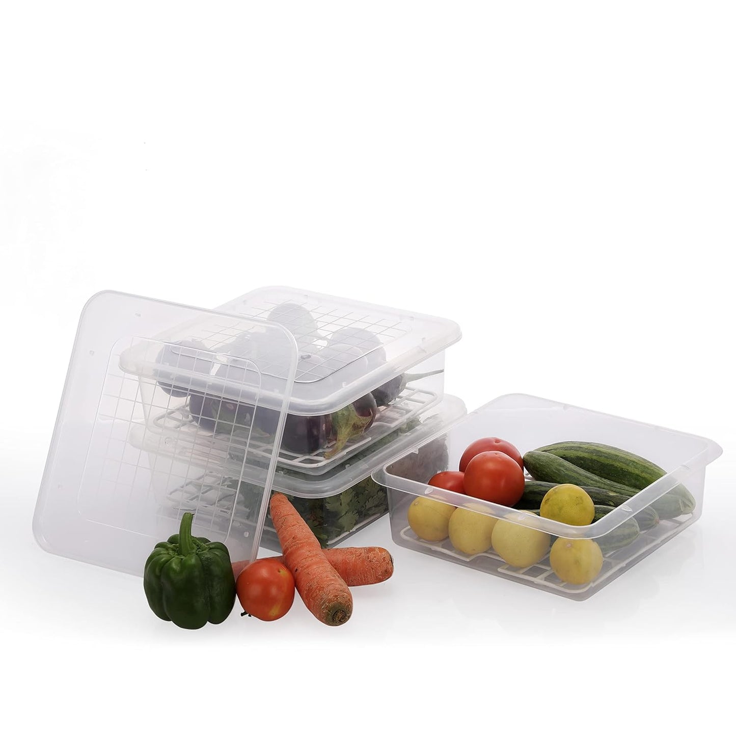 Fridge Storage Boxes Fridge Organizer for Fish, Meat, Vegetables, Fruits (2500ML)