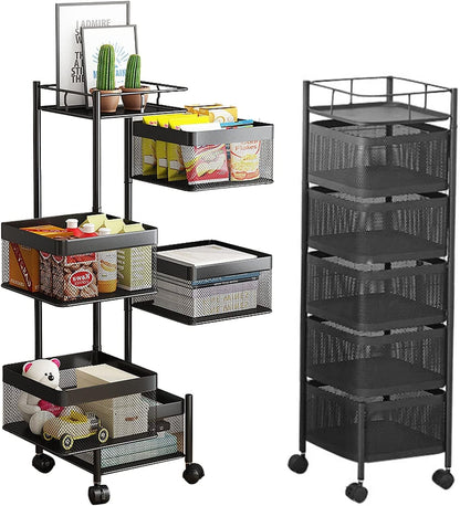 Revolving Kitchen Trolley with Wheels